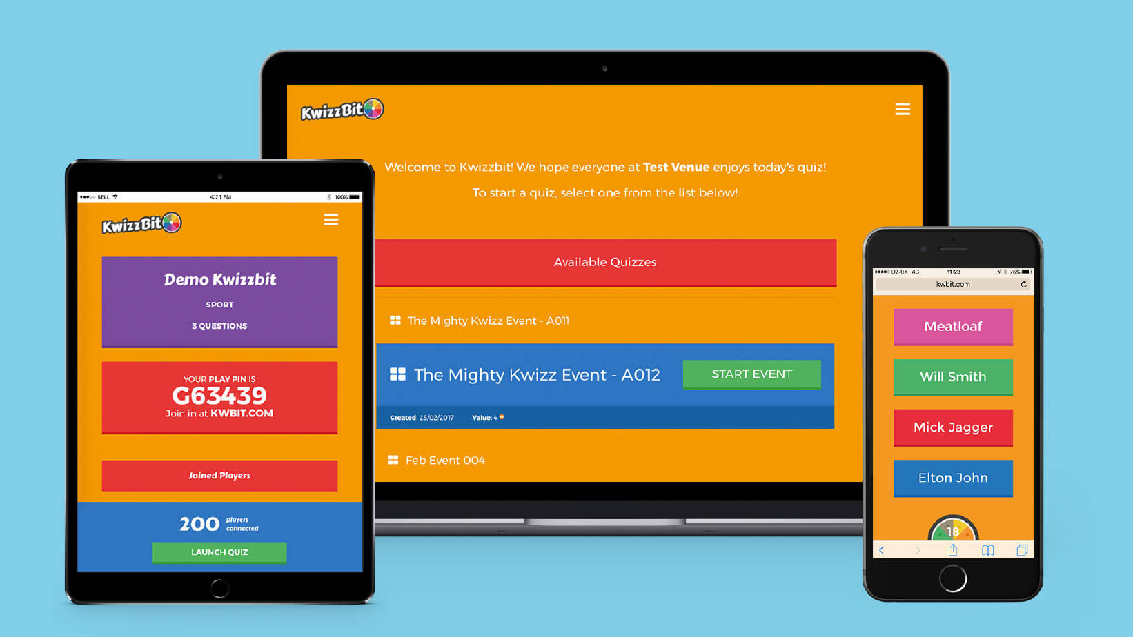 Quizzes on mobile and tablet
